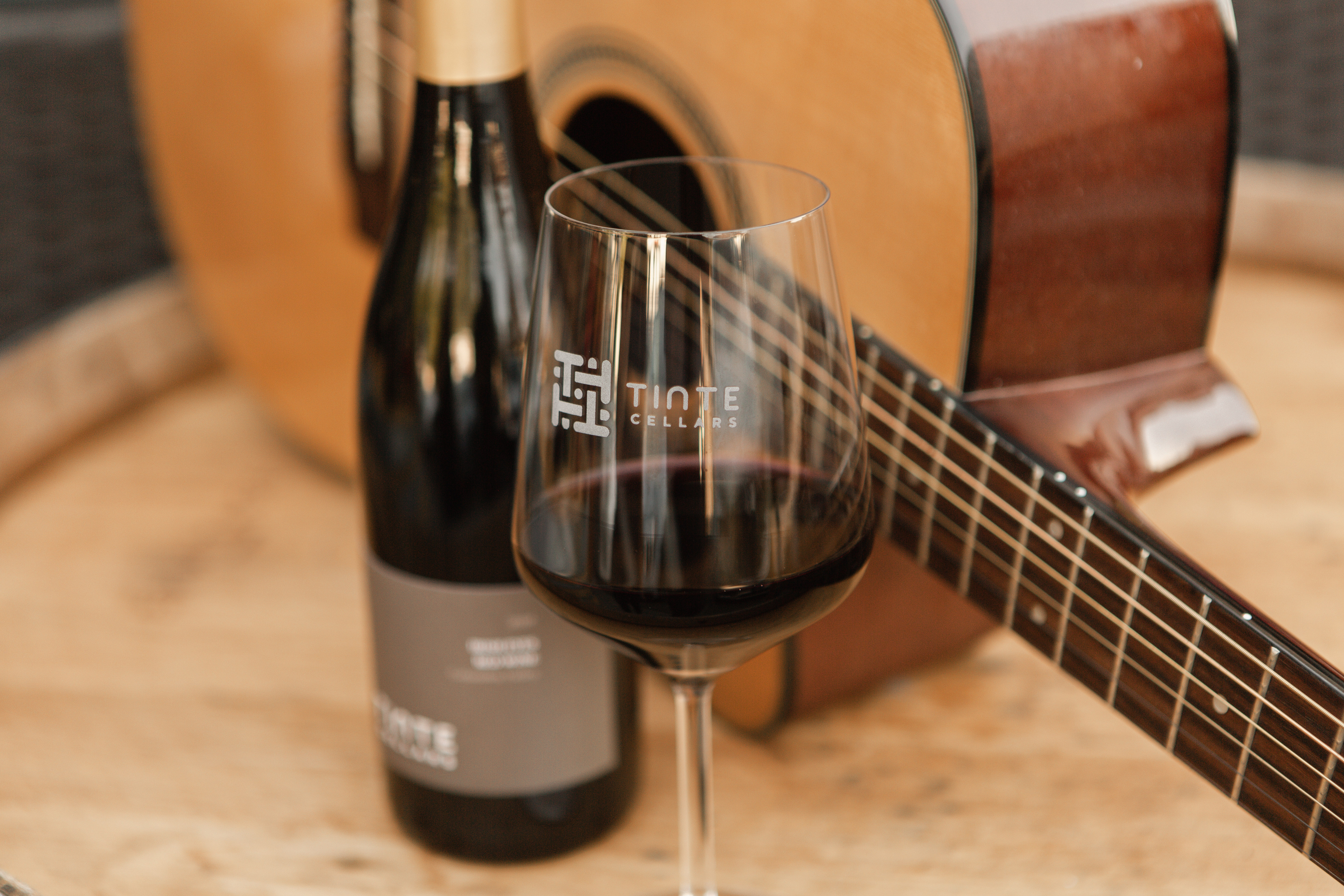 Guitar and wine